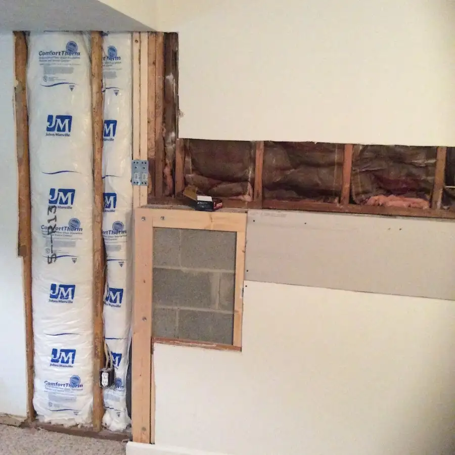 Wall insulation replacement during Contents Cleaning & Restoration in Greenville
